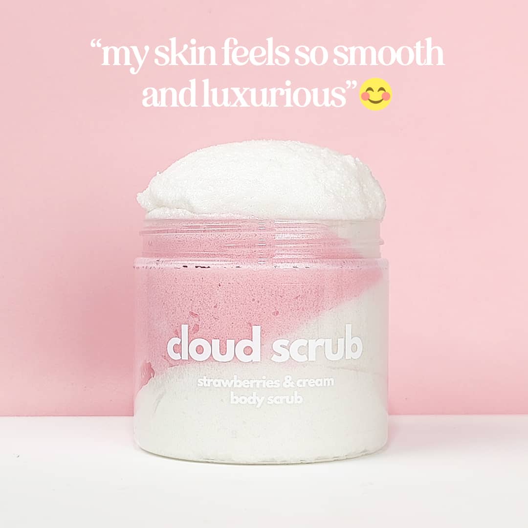 strawberries & cream cloud scrub